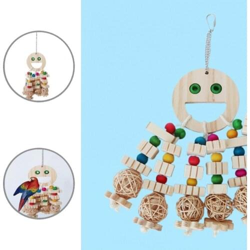 Chewing Funny Pet Educational Parrot Toys Interactive Toy Bird Toy with Blocks Pet Supplies