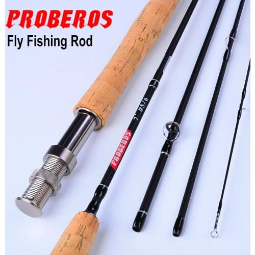 1PC Japan Carbon Fiber Fly Fishing Rod 7FT 2.1M 9FT 2.7M 4 Section Line wt 3/4 5/6 7/8 Soft Cork Handle Fly Rod Fishing Tackle