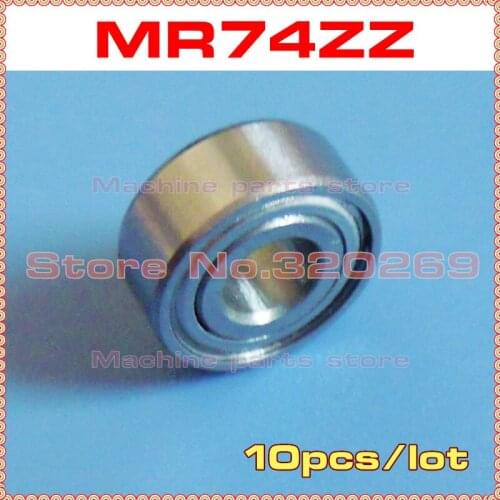 10pcs Radial Shaft Ball Bearing MR74ZZ 4*7*2.5 4x7x2.5Mm Metal Shield MR74Z
