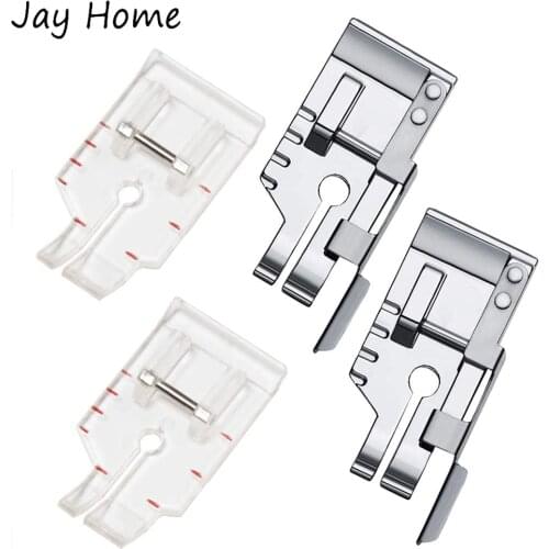 2Pcs 1/4 Inch Presser Foot Quilting Patchwork Foot with Edge Guide Sewing Presser Foot for Low Shank Sewing Machine Accessories