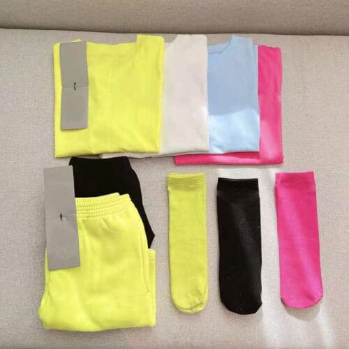 In stock 2021 BA Kids T-shirt for Girls Letter Print Boys Graphic Tee Childrens Sets Top&Shorts &Socks