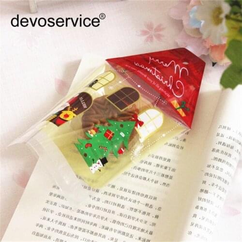 25PCS/Lot Bake Cookies Christmas Gifts Biscuits Packing Bag Self-adhesive Sealing Plastic Package Bags For Snack Baking Supply