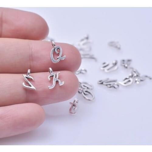 26pcs Vintage Letters Charms For Jewelry Making Earrings Charm Alphabet Charm Pendant Alloy Accessories DIY Components Wholesale
