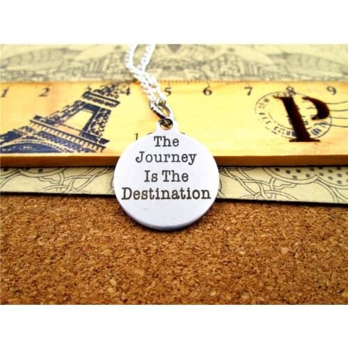 3pcs/lot Fashion stainless steel necklace "the journey is destination" Pendant necklace Jewelry Gift more style for choosing