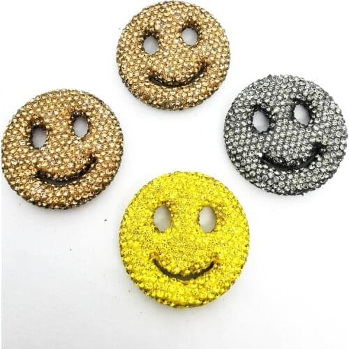 4 pieces 33mm diy glass acrystal smile shape beads.beaded for woman hairpin part head jewelry making accessories 2021 charm new