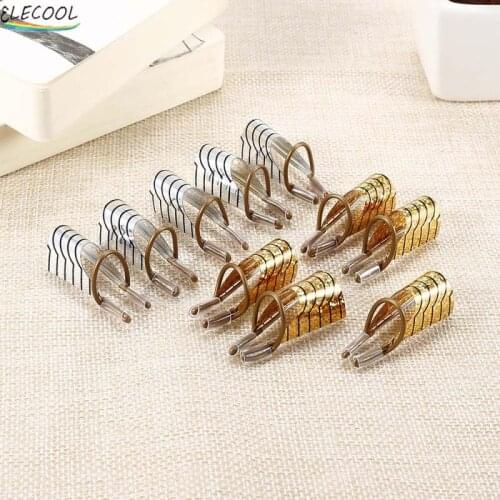 ELECOOL 5pc Nail Art C Curved Shape Set Extension Guide Tips Acrylic Polish Gel UV Design Form Reusable Metal Mold Manicure Tool