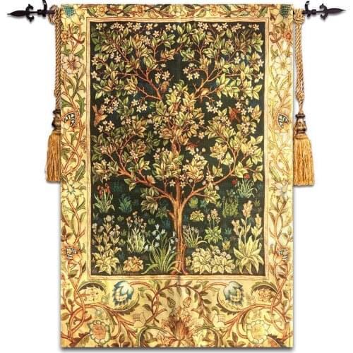 90x60cm Belgium William Morris WorksTree of Life Home Textile Jacauard Fabric Product Tapestry Wall Hangings Decoration Painting