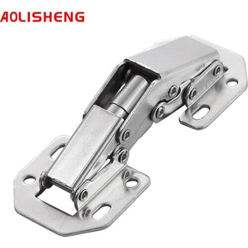 AOLISHENG 90 Degree Cold Rolled Steel Furniture Hardware Wardrobe Door Free Perforated Frog Hinge