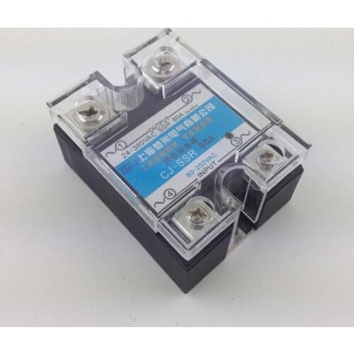 Free shipping!!! single phase AC-AC 80A Solid State Relay/80A SSR in stock 80-250V AC to 24-380V AC other SSR also be provided