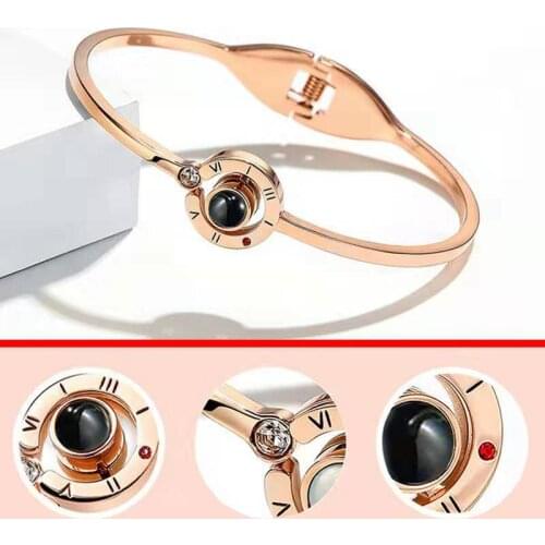 OUFEI Stainless steel Bracelet 100 Language Bracelets For Women King Fashion Bangle Romantic Jewelry personality charm wholesale