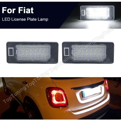 1Pair White Canbus LED License Plate Lights auto parts Fits For Fiat 500X 2014 2015 2016 2017 2018 2019 Rear Number Plate Lamp