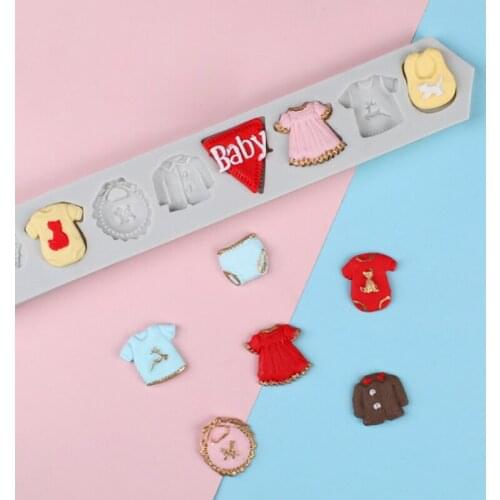 Baby Clothes Baby Suit Mould Silicone Mold Fondant Cake Decorating Tool Gumpaste Sugarcraft Chocolate Forms Bakeware
