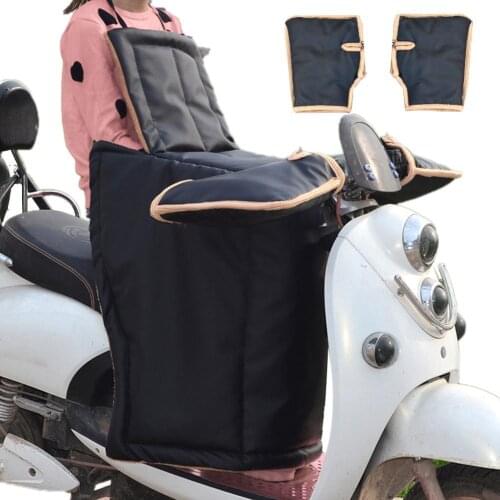 Electric Car Black Windshield PU Waterproof Thickening Motorcycle Cold Resistant Cover With Handle Sleeves