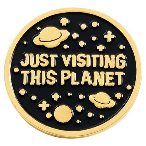 UFO Universe Lapel Pin Enamel Brooches Visiting the Planet Pin for Clothes Backpack Badges Jewelry Gift For Friends Kids