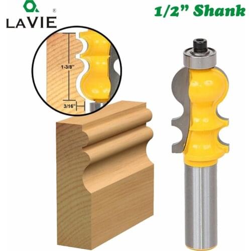LAVIE 1pc 12mm 1/2 Shank Casing & Base Molding Router Bit Special Moulding Bit Line Woodworking Milling Cutter for Wood MC03086