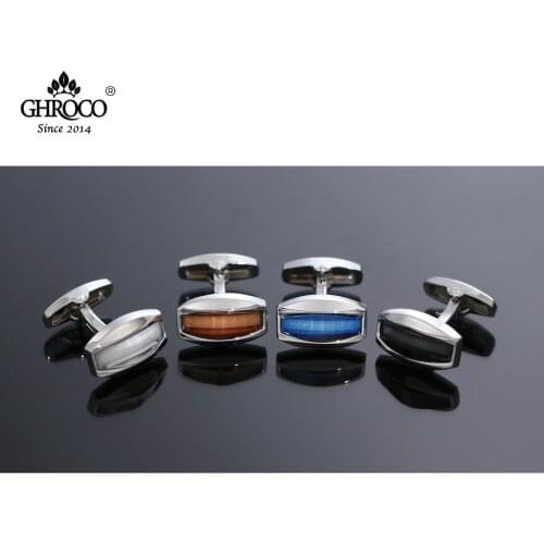 CHROCO High-Quality Exquisite Square Shaped Inlaid with Drop Rubber Shirt Cufflink Fashion Luxury Gift for Business Men &Wedding