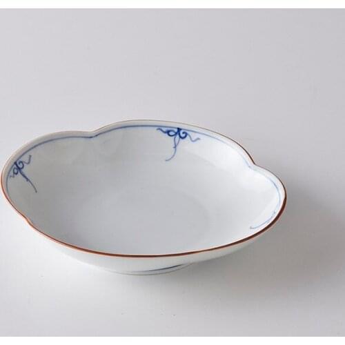 Burning hand-painted wreaths all platycodon grandiflorum wood-grain a dish dish dish enough but Lin kiln ceramic plate