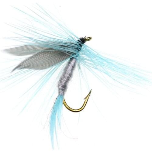 6 Pcs/set Artificial Baits insect Ephemera Shape Feather Fly Fishing Lures Tackle Tool With Barbed hook