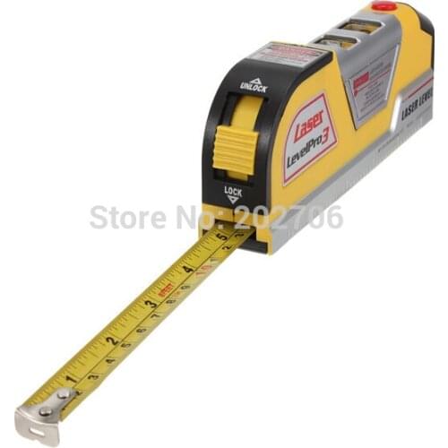 Factory Sales Laser Spirit Level Aligner Horizon Vertical Cross Line Tape Measure Ruler Gauge