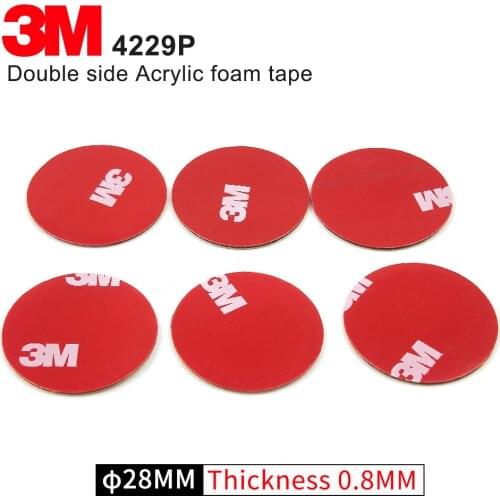 28mm circle die cut Gray 3M 4229P thickness 0.8mm Automotive Double Sided Acrylic Foam Tape,20Pcs/Lot