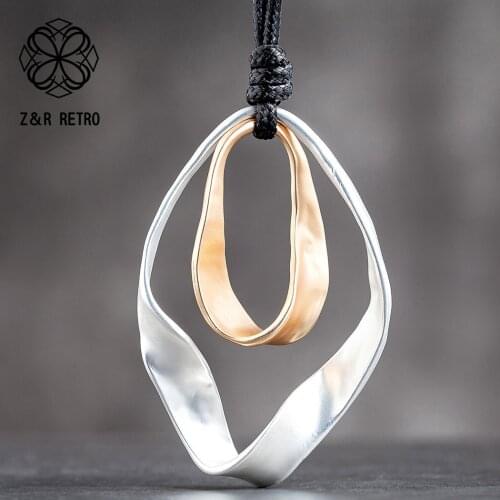 Trendy Chunky Long Necklace for Women Chokers Females Jewellery Pendants Black Rope Chain sSuspension Jewellery Gothic 2020 New