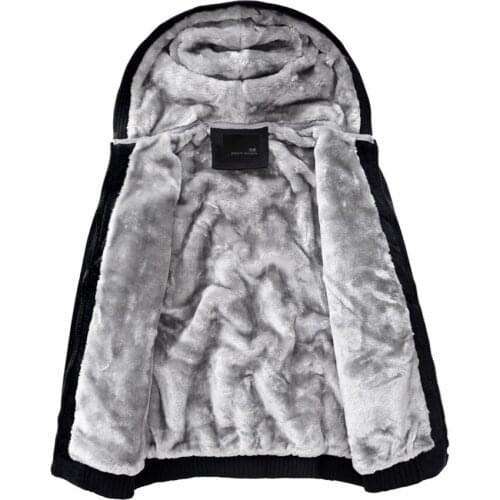 2019 new arrival winter men add velvet hoodies plus size mens thickening velvet hooded sweatshirts warm cardigan Clothing WZ654