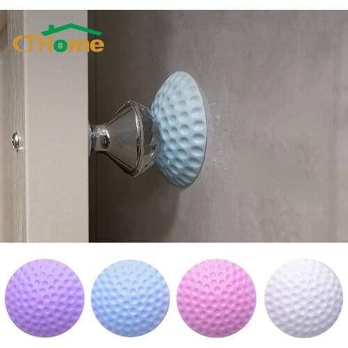 Soft Thickening Door Stops Rubber Pad Golf Style Mute To Protect The Wall Self Adhesive Silica Gel Door Stopper Stickers