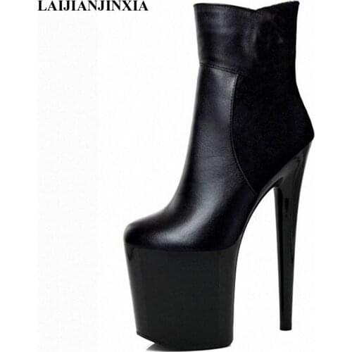 New 20cm super fine and waterproof platform hate the sky high and low boot, artificial leather Dance Shoes