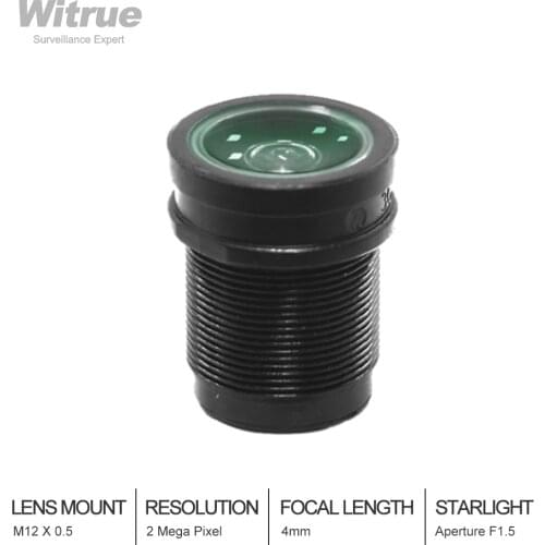 Starlight Lens 2MP 4mm Fixed Aperture F1.5 For SONY IMX290/291/307/327 Low Light CCTV AHD Camera IP Camera