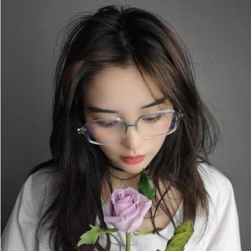 Veshion 2020 New Glasses Frame Transparent Color Anti-radiation Glasses Men and Women Glasses Flat Mirror Prescription Points