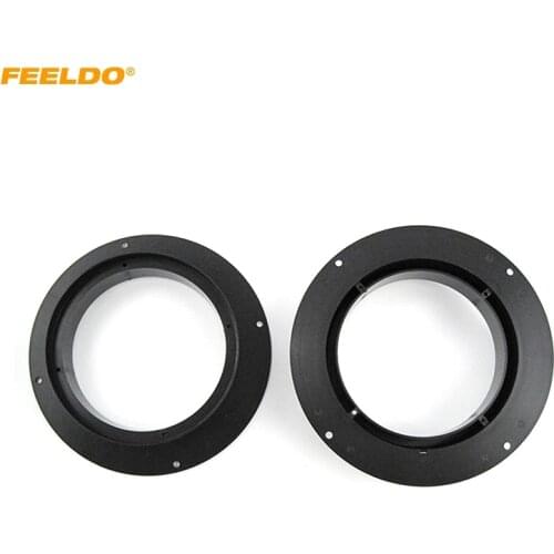 FEELDO 2pcs Car Front Speaker Mat Adapter for Audi Q5 Front Door Stereo Adjusting Refitting Rings Pad Mount Holders #MX6019