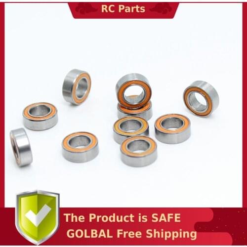 MR74RS Bearing ABEC-3 10 PCS 4*7*2.5 mm ABEC-3 Hobby Electric RC Car Truck MR74 RS 2RS Ball Bearings MR74-2RS Orange Sealed
