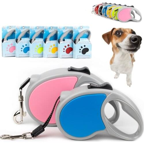 Durable 3/5M Dog Leash Automatic Retractable Nylon Dog Lead Extending Puppy Walking Running Leads Small Medium Dogs Pet Supplies