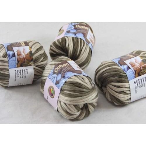 Sale 4 Ball x 50g Super Soft Pure Cotton Chunky Shawl Hand Knitting Womens Yarn Beige Mocha 422-40-4