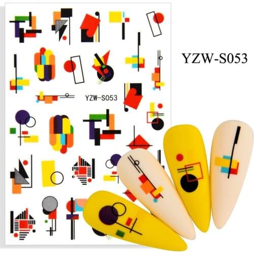 Self-adhesive 3D Stickers for Nails Cute Geometry Line Music Nail Art Decorations Autumn Fashion Sticker Women Girl Nail Foil