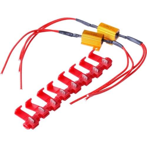 2Pcs LED 25W 6.8Ohm DRL Fog Light Canbus Gold Load Resistor Decoder Fast Wiring