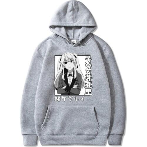 Meari Saotome Hoodies Anime Cosplay Kakegurui Beautiful Girl Print Men Women Solid Loose Oversized Pullovers Sweatshirt 2021