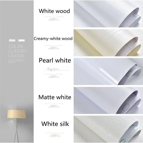 Waterproof Moisture-proof Wallpaper Self-adhesive White Decorative Film Closet Door Table Old Furniture Renovation Wall Stickers
