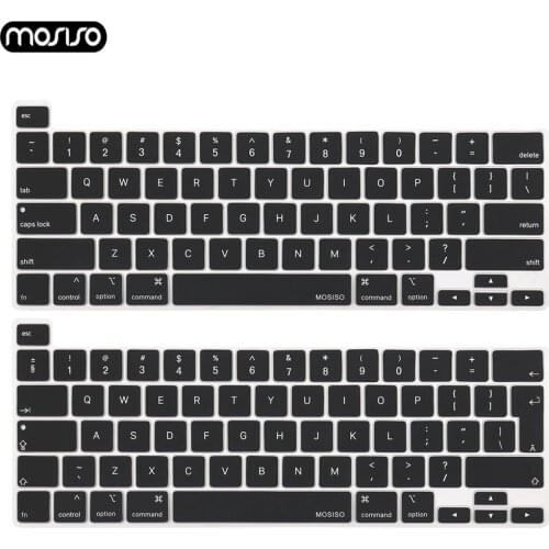 MOSISO Waterproof Silicone Keyboard Cover Protector For MacBook Pro 16 2019 A2141 with Touch Bar Anti-dust Black Protective Film