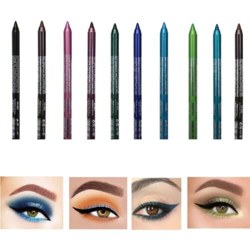 Waterproof Matte Eye Cosmetics Eye Liner Pencil Long Lasting Not Blooming Cat Eye Charming Eye Liner Pencil Eye Shadow Set
