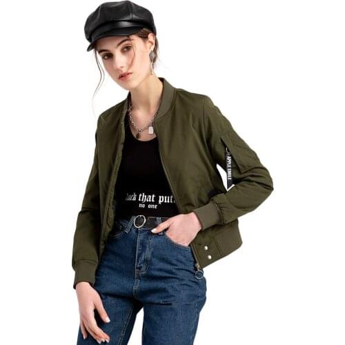 2021 Autumn Women Jackets and Coats Solid Color Pilot Baseball Jaqueta Fashion Uniforms Casual Streetwear Tops Clothing C2762