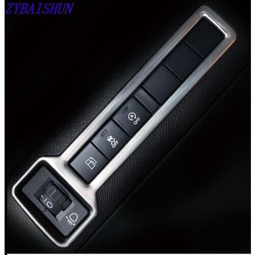 ZYAISHUN Car Accessories Stainless steel headlight switch decoration cover For Peugeot 308 T9 2015 2016 2017