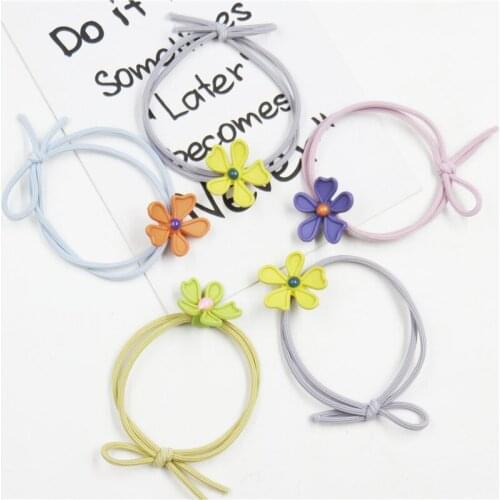 1PCS lovely Daisy Elastic Hair Bands For Women Scrunchie Simple Headband Scrunchy Kids Turban Hair Accessories For Girls New
