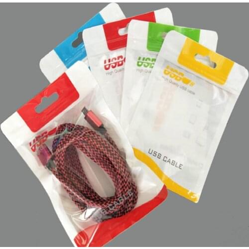 100pcs Data line earphone self sealing bag USB packing storage bags electronic product accessory baggies zip lock plastic pouch