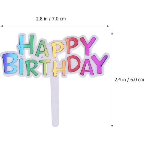 100pcs Letters Cake Toppers Plastic Cake Inserts Cupcake Decor Party Supplies Happy Birthday Cake Card