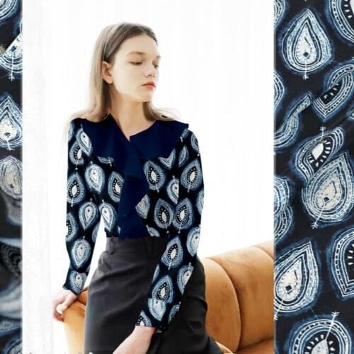 140cm wide brand flower silk fabric anti-wrinkle crepe de chine silk fabric drape shirt dress crepe fabric wholesale silk cloth