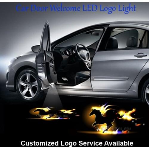 2x Galloping Horse Logo Car Door Welcome Step Courtesy Wired Laser Projector Ghost Shadow Puddle LED Light #C1426