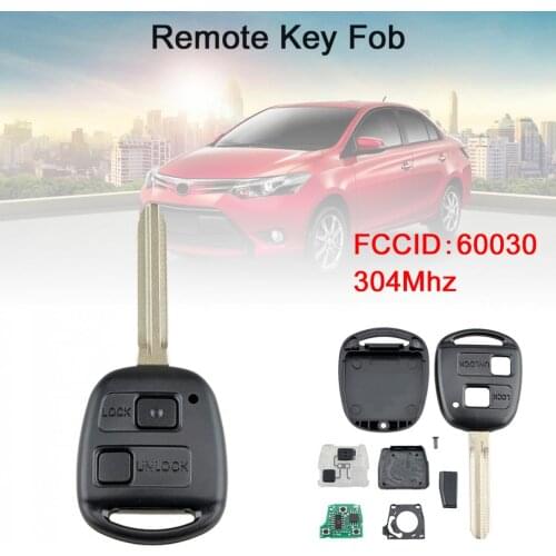 304MHz 2 Buttons Car Remote Key Fob with 4C Chip 60030 for Toyota Camry Rav4 Corolla Prado Yaris Tarago Cruiser Land new