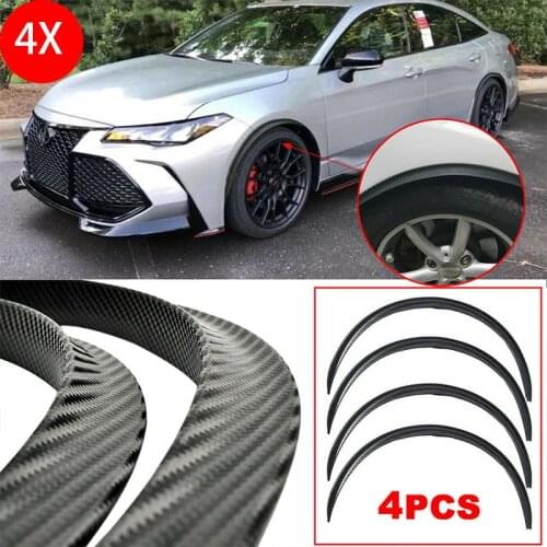 4pcs 73CM Universal Car Truck Body Kit trim Fender Flare Rubber Wheel Eyebrow anti-scratch Strip Lip Stickers Carbon Fiber Look