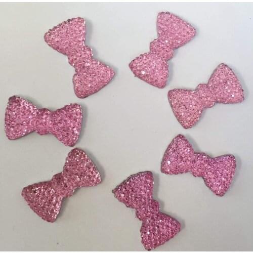 40pcs Shiny Mini Bow resin Rhinstone Flat back Cabochon Art Supply DIY Nail Art Decoration 11*20mm -B644